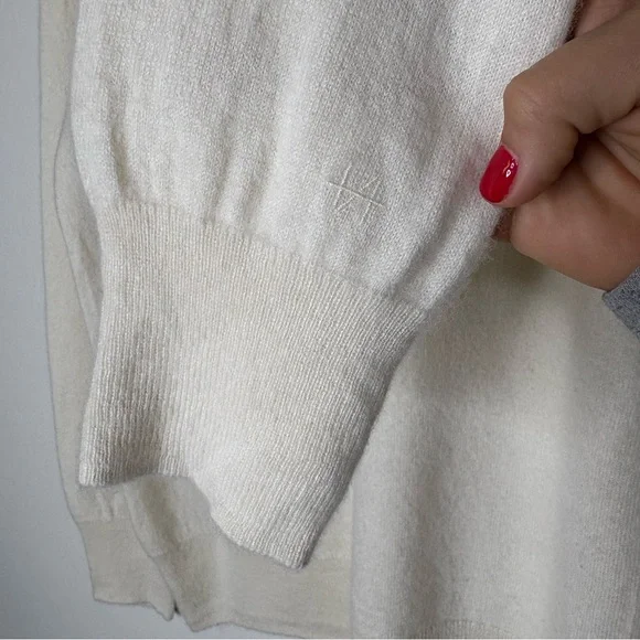 Naadam Essential 100% Cashmere Sweater Cream Color Crewneck Unisex Size Large - Picture 5 of 8